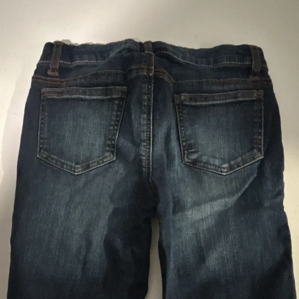 Cat & Jack Girls Jegging Jeans: Blue Denim, Dark Wash-Size 10 Stretch Distressed